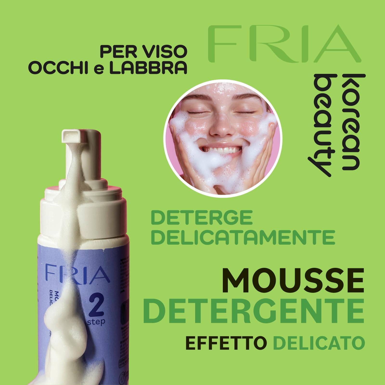 Fria Korean Beauty Cica Box, Kit Skincare Viso Anti Imperfezioni con Centella Asiatica, Burro Struccante + Mousse + Maschera + Siero + Crema, Dermatologicamente Testato