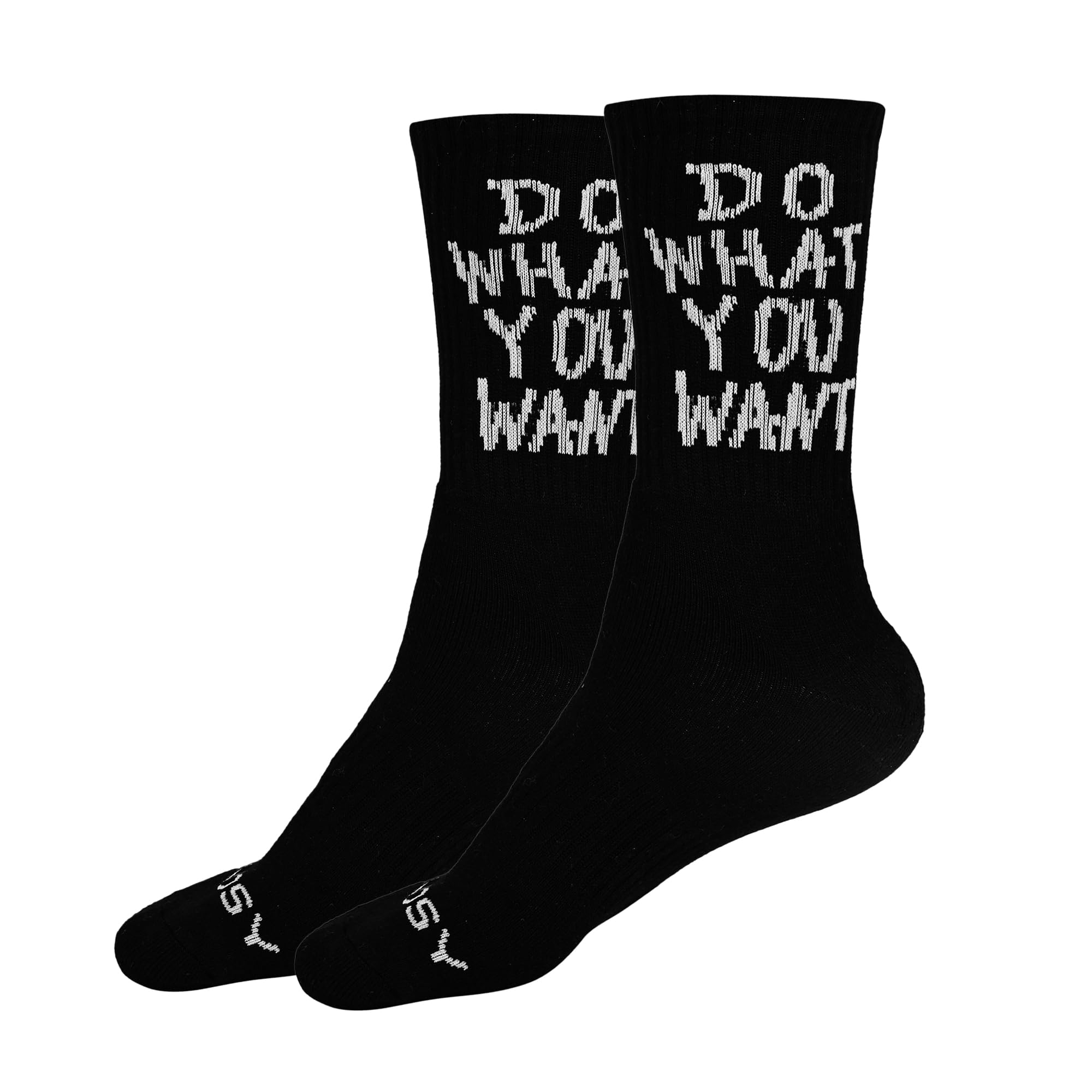 Athletic Crew Socks, White And Black Color, Cotton-image-39