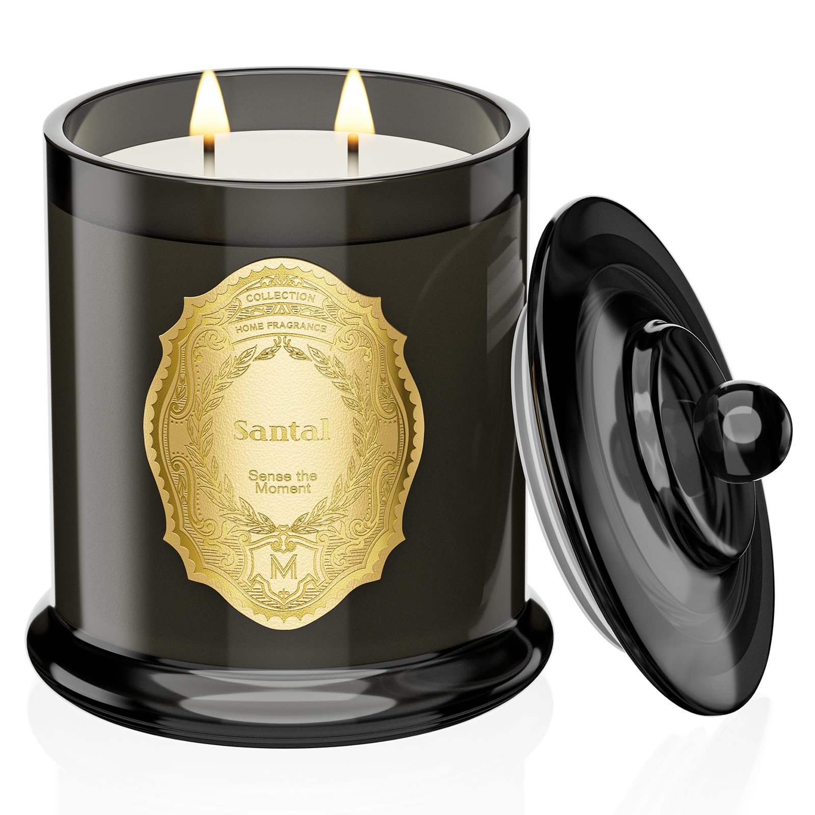 M&SENSE Scented Candles 360g Santal Natural Soy Wax Candle 75 Hours Long Burning Time, Perfect Christmas Gifts for Women and Men.