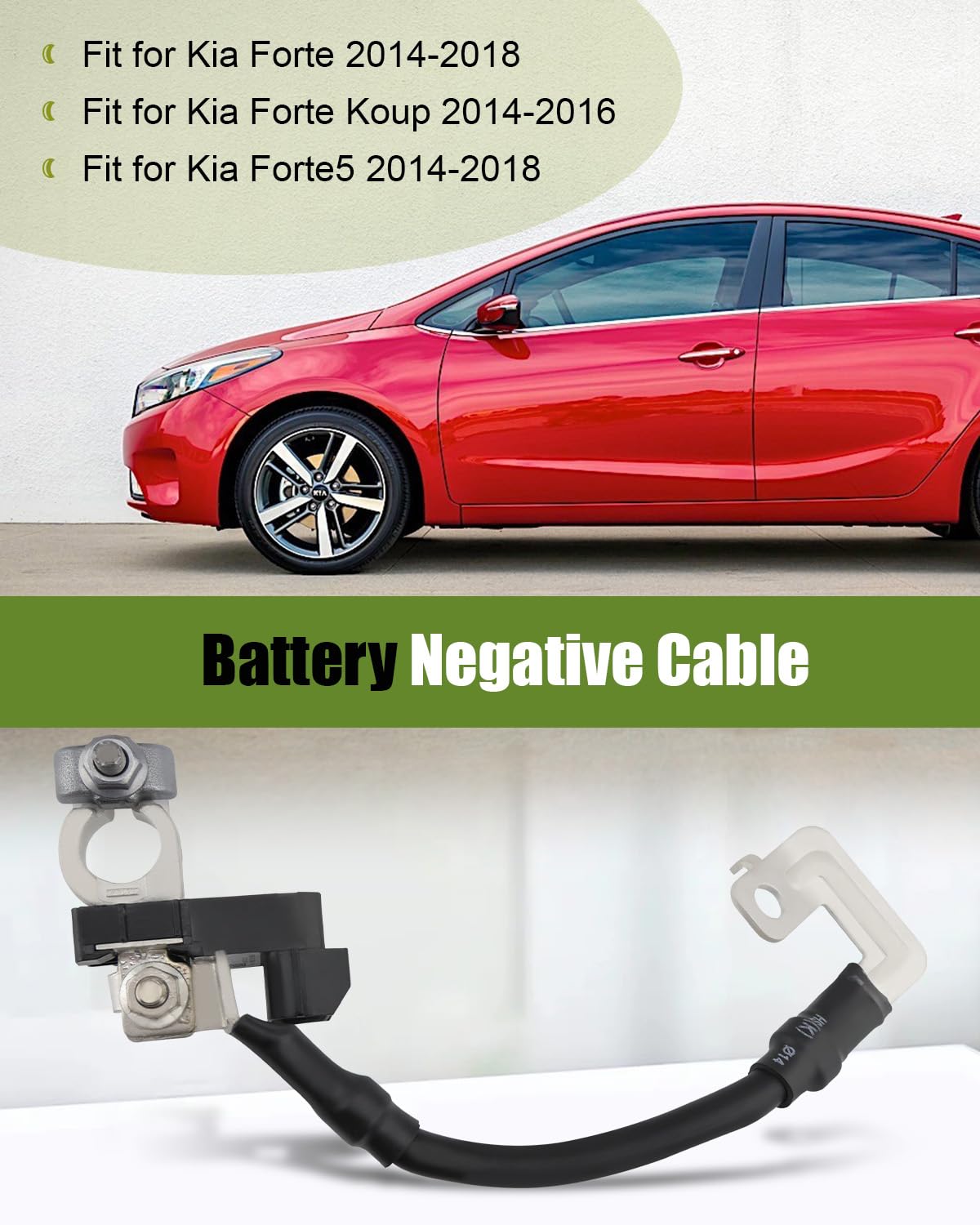Battery Negative Cable With Sensor - Replacement For Kia Forte/Forte5/Koup 2014-2018, Part #37180A7000