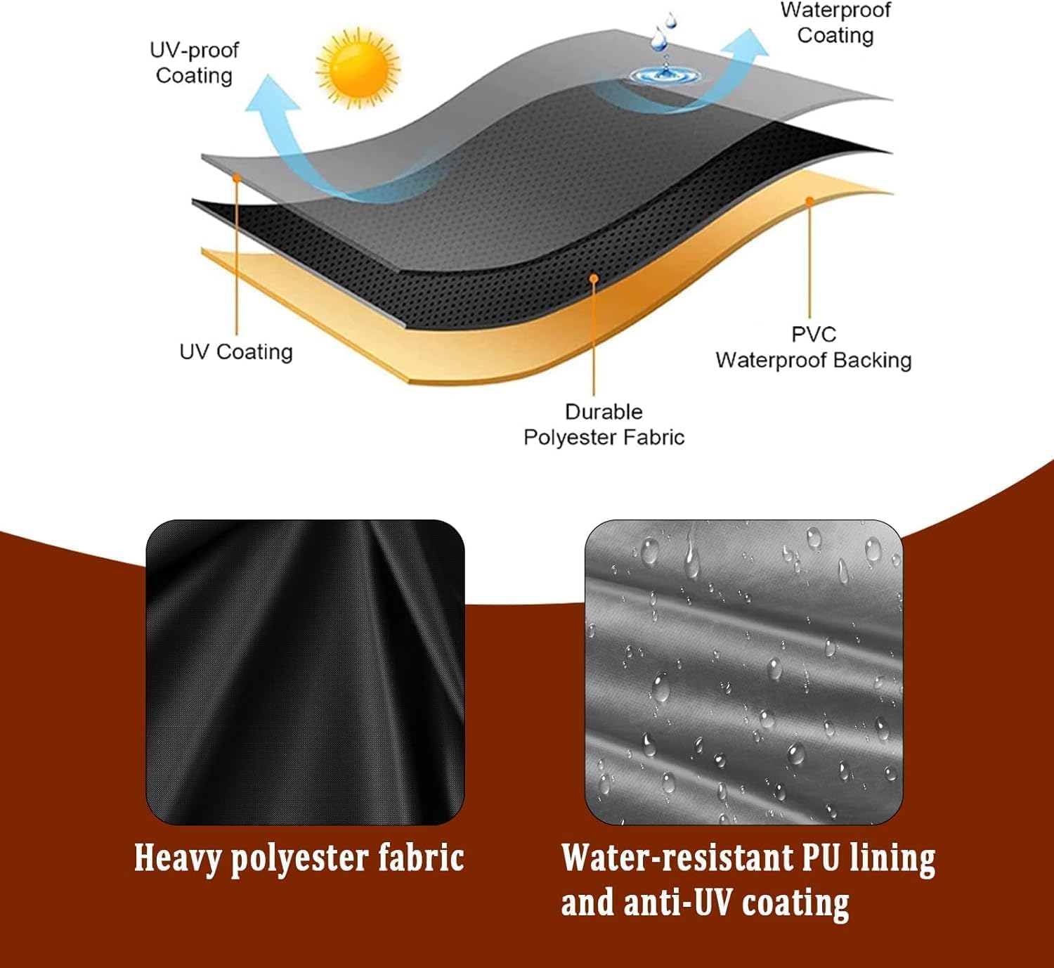 53 Inch Cover for Weber Spirit 4-Burner Grill E-425 Liquid Propane, Outdoor Waterproof Griddle Cover for Weber Spirit 300 & 400 Series Grills, Heavy Duty Cover for BBQ Grill - Image 4