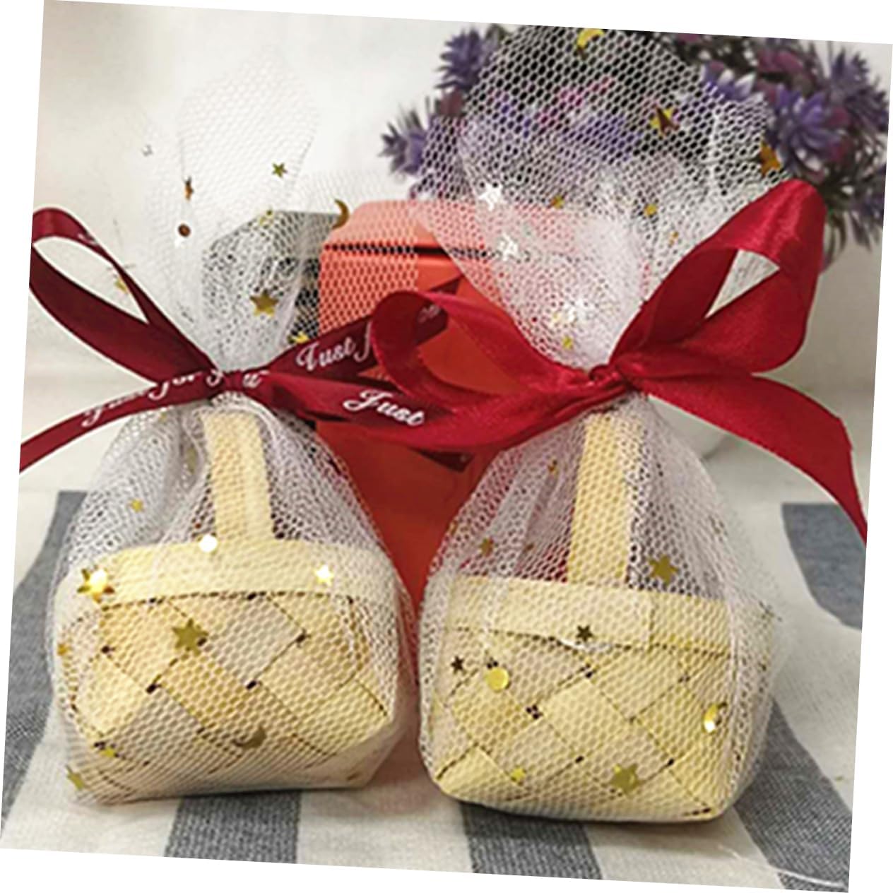 CALLARON 3sets Mini Handwoven Wood Chip Basket Candy Storage Box for Wedding Present 6pcs*3