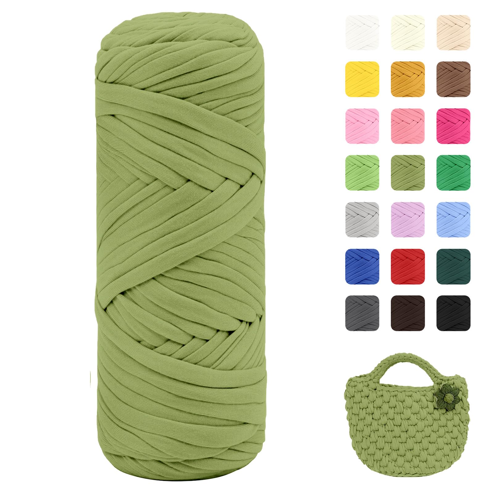 Maxee 400g T-Shirt Garn – 2 er Pack (je 200g/75m), Weiches Beilaufgarn zum Häkeln & Stricken – Farbintensiv & pflegeleicht, Ideal für Häkeltaschen/Körbe/Teppiche DIY Projekte, Handarbeiten und Deko