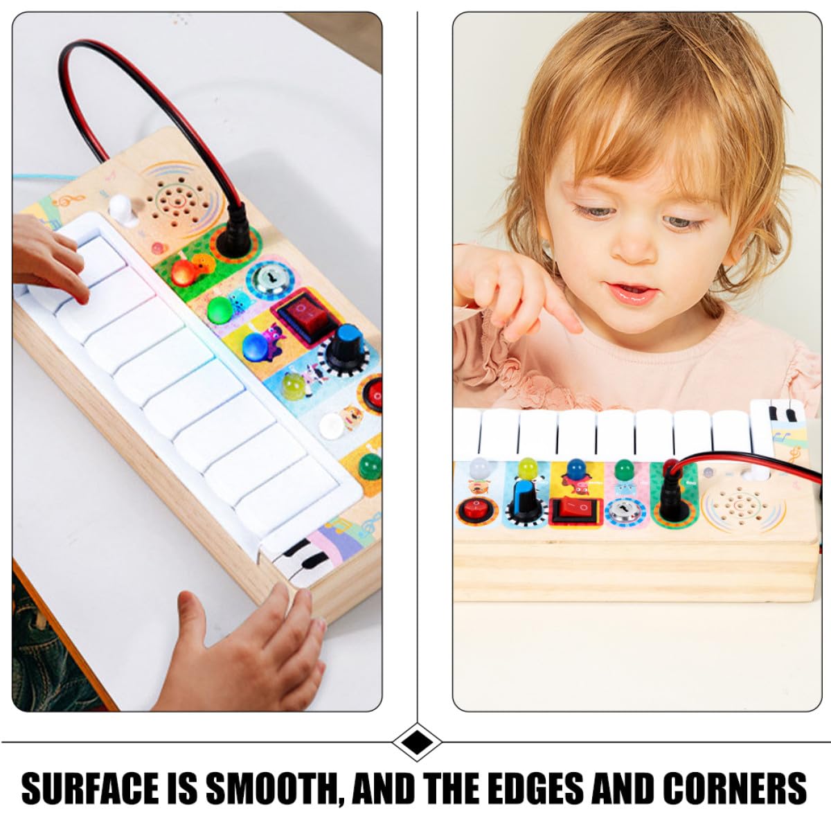 Abaodam Juguete Electrónico Musical para Niños de Madera Color Caqui, Portátil y Seguro para Interiores, Adecuado para Aprender Música y Desarrollo Infantil