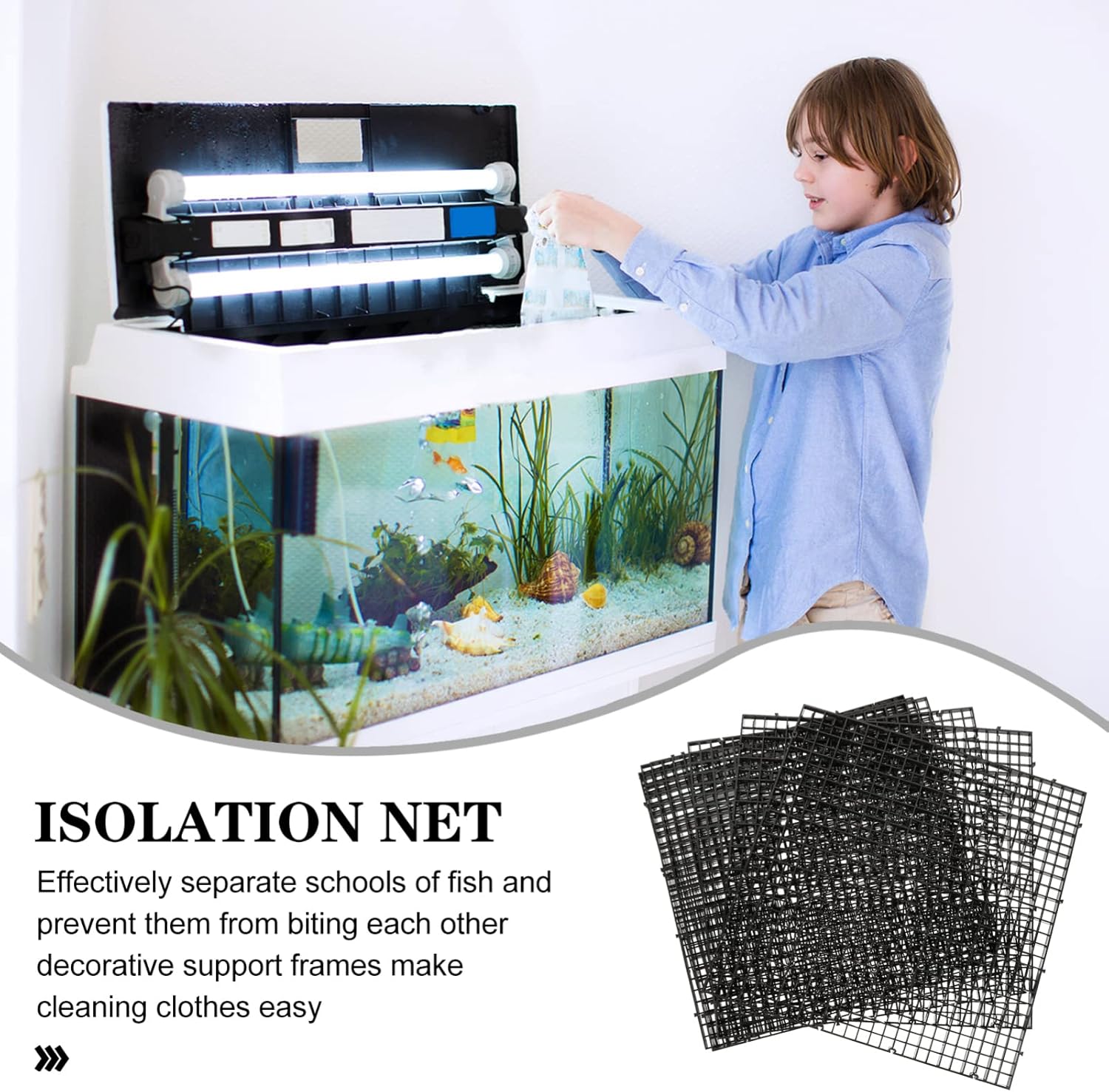 Ipetboom 1set Aquarium Dividers Cups Fish Tank Bottom Partition to Install Fish Divider for Aquarium Maintenance