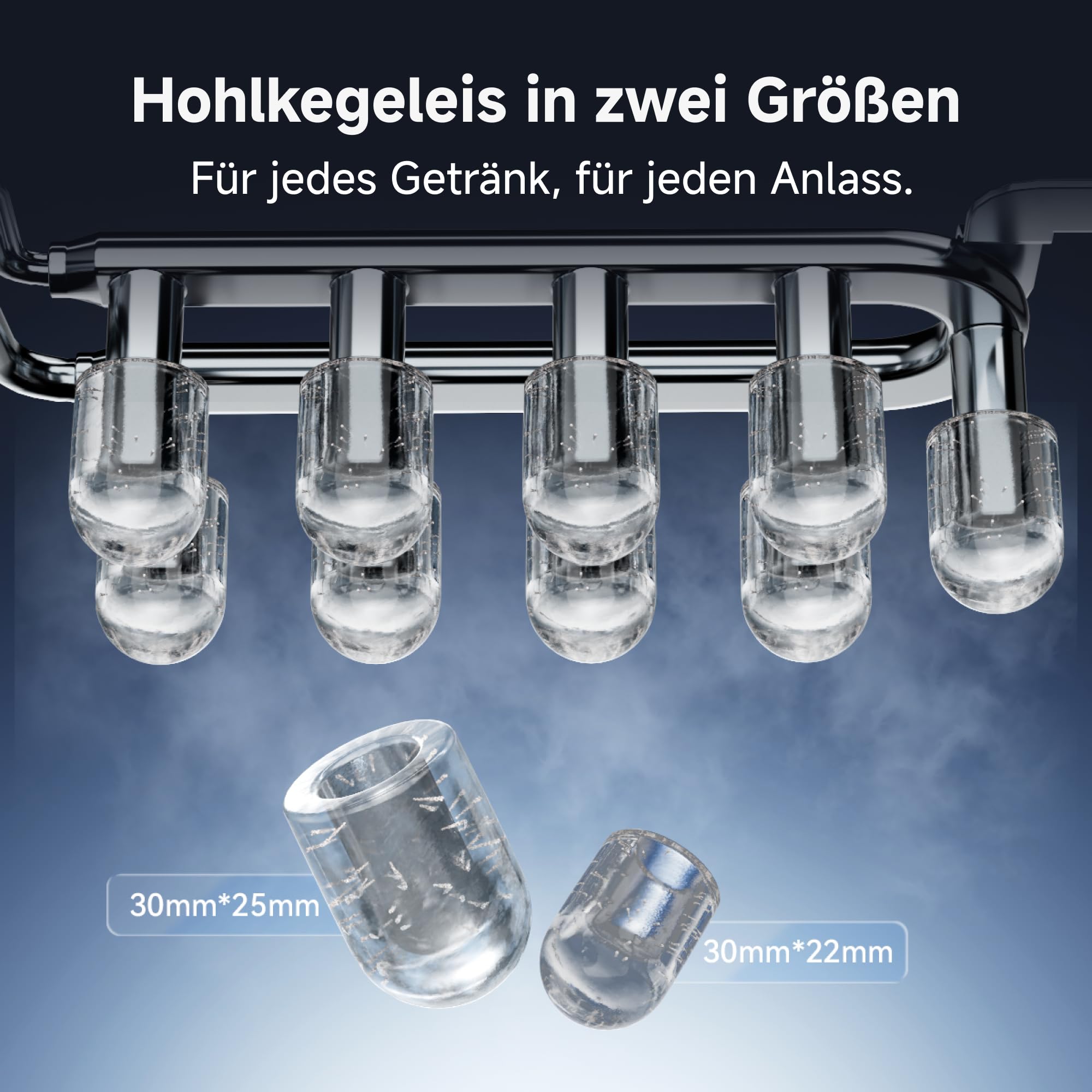 dreame Aura Eiswürfelmaschinen mit 6-Minuten-Schnelleisproduktion, isoliertem Wassertank und Eisbehälter, Eis in zwei Größen, digitaler Steuerung, LED-Licht und Selbstreinigungsmodus