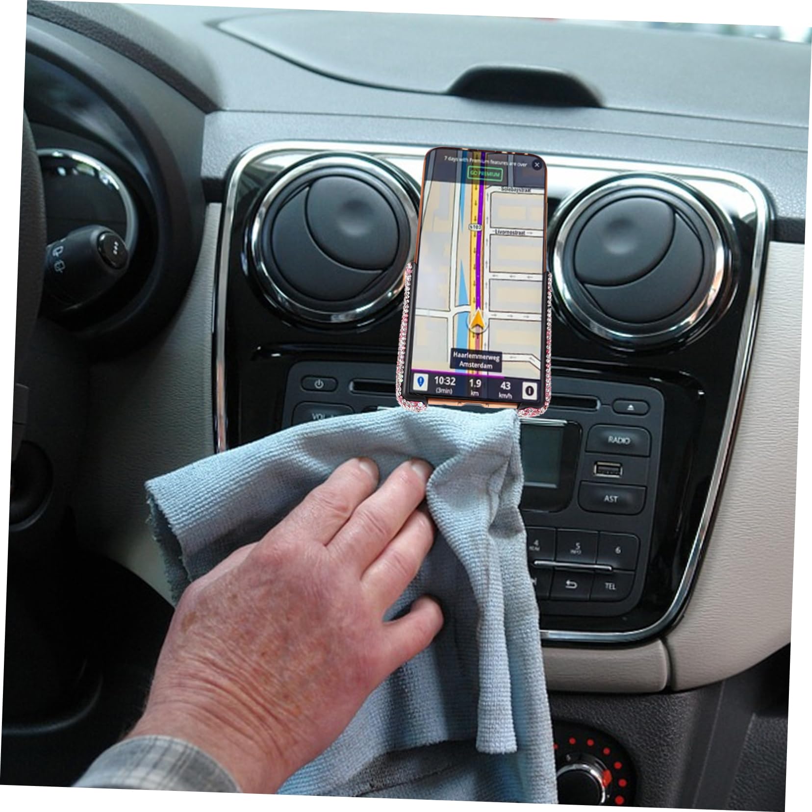 DOITOOL 3 Soportes para Teléfono de Coche con Cristales Y de Imitación Fáciles de Montar con Una Sola La Rejilla de Ventilación.