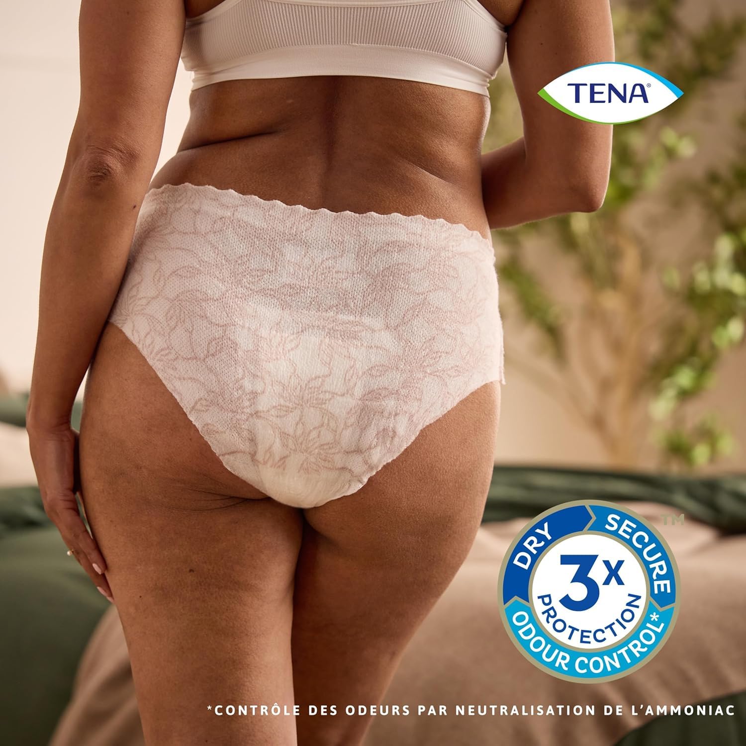 TENA Silhouette Normal Taille Basse Sous-vêtements Absorbants Jetables Incontinence Femme Blanc Taille M 36 Culottes