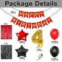 FI - FLICK IN 39 Pcs 4th Red and Black Theme Birthday Party Decoration, Combo Kit With Happy Birthday Banner cardstock Metallic Balloons Decoration For Men and Boys (Pack of 39) gallery image