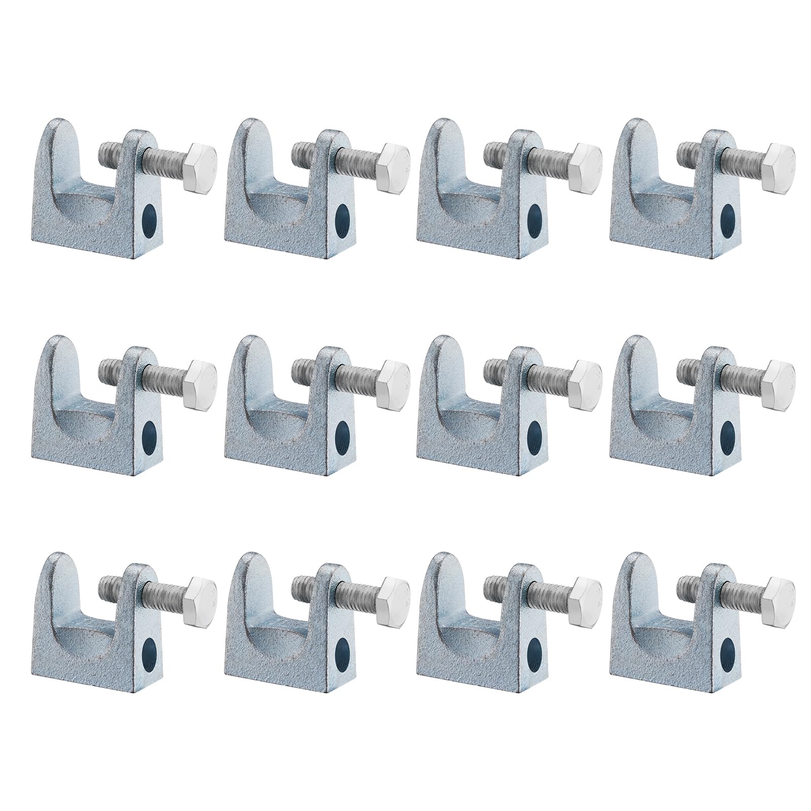 MURAGIC 12 Pcs Beam Clamp 1 Inch Large Jaw Opening Heavy Duty C-Clamp