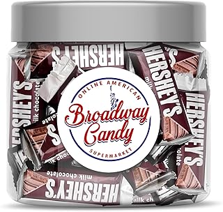 Broadway Candy Sweets Jar 350g - Hershey\\\'s Milk Chocolate Snack Jar - Chocolates for Adults & Kids - Sweets Gift for Chocolate Lovers - Approximately 25 Pieces