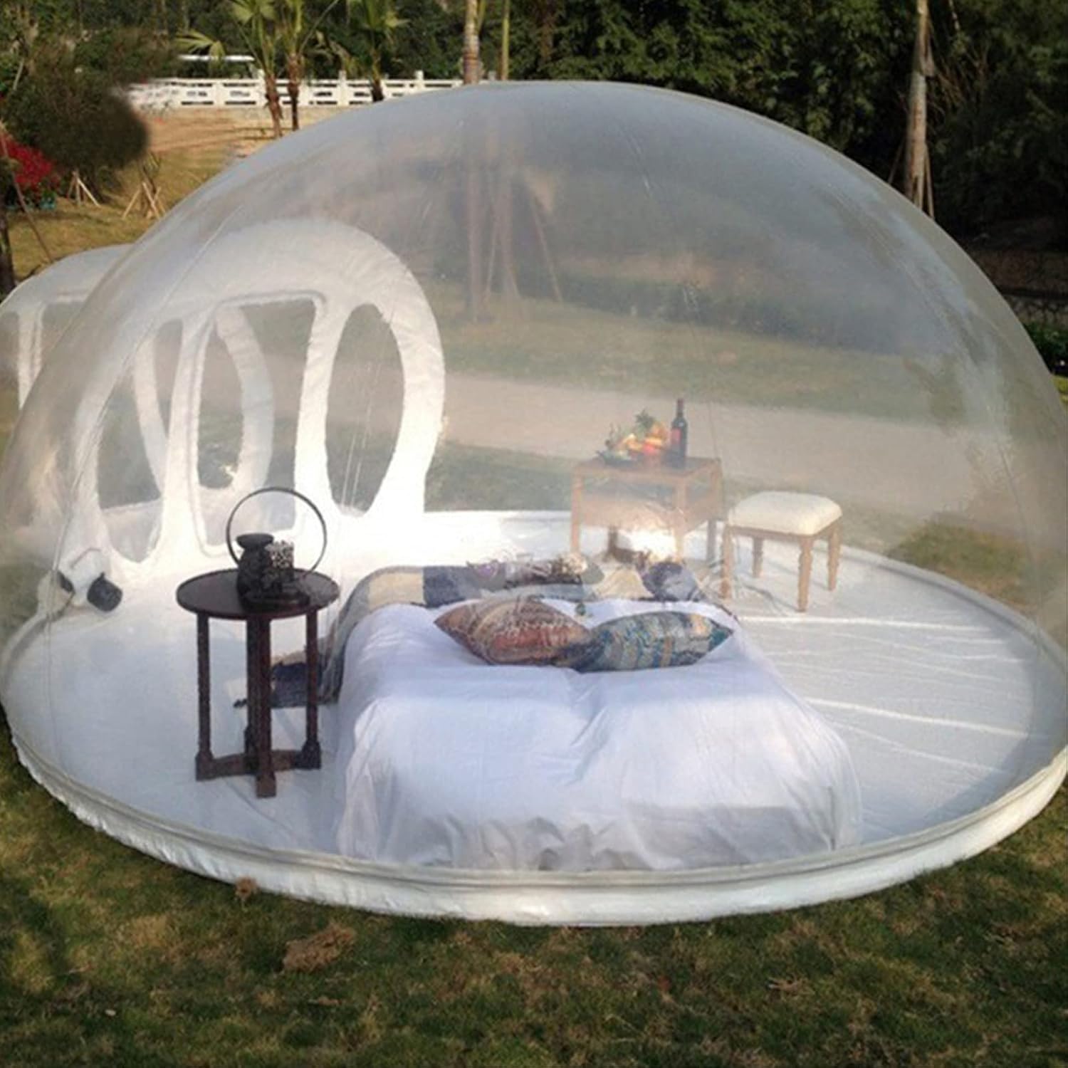 4M/13ft Inflatable Bubble Tent Clear Luxurious 2M Single Tunnel Inflatable Dome Bubble House Transparent Large Outdoor Tents for Camping Backyard Large Family Tents