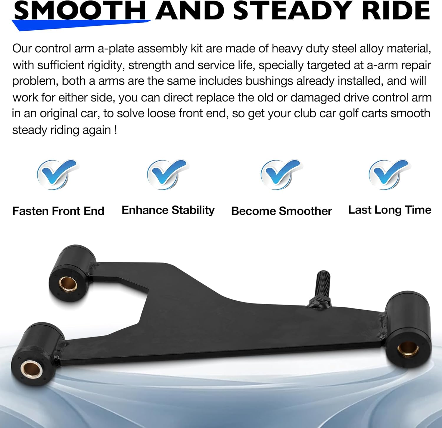 Control Arm Delta A-Plate Sub, Compatible with 1993 Up Club Car DS Gas Electric Golf Carts, Replace 1016353 1016387 0002402 0008754 Front Suspension Control A-arm Delta A Plate Sub Assembly