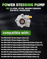 Vista 2 de Bomba de dirección asistida SCITOO compatible para Saab 9-2X 2.0L 2005, Saab 9-2X 2.5L 2006, Subaru Impreza 2.0L 2004 2005 2006 2007, Kit de bomba