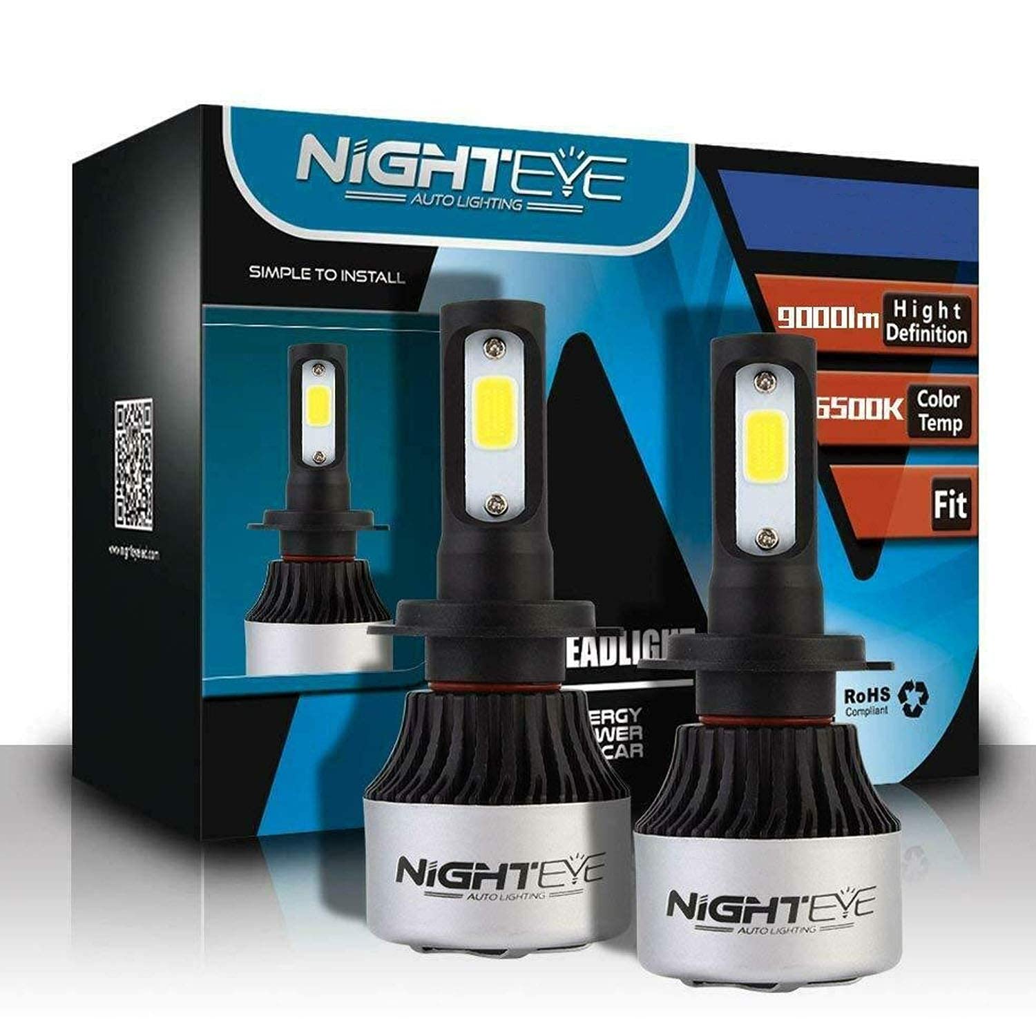 Olmeo 1 Year Warranty Geniune H7 9000LM 6500K 72 W LED Headlight Bulbs For Mahindra Scorpio