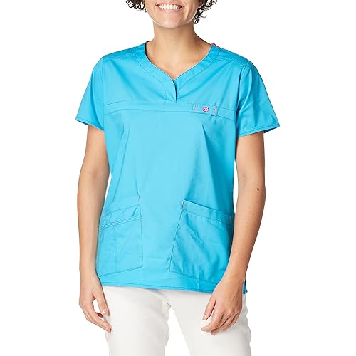 WonderWink WonderFlex Patience Curved Notch-Neck Scrub Top XXS-3X