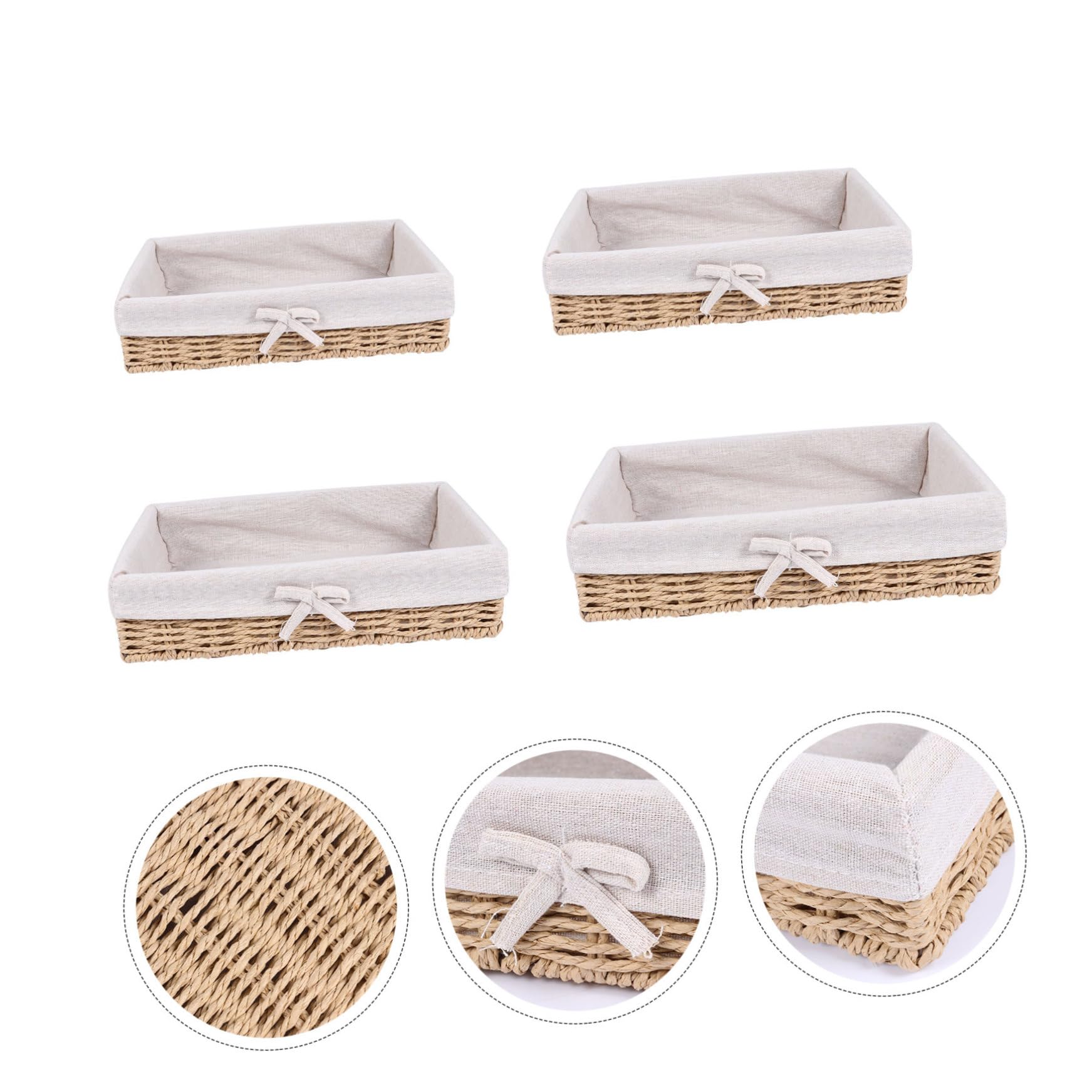 ARTIBETTER Organizzatori Intrecciati in Rustico 4 Pezzi per Pane e Snack con Design Aperto Ideali per Uso Casalingo