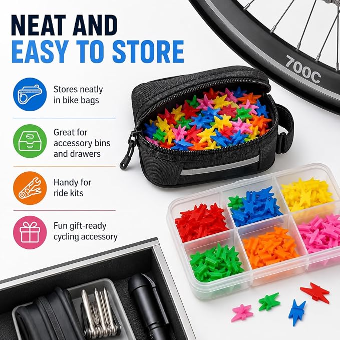 72 Piezas Cuentas Plásticas Multicolor Para Rueda De Bicicleta miniatura 8