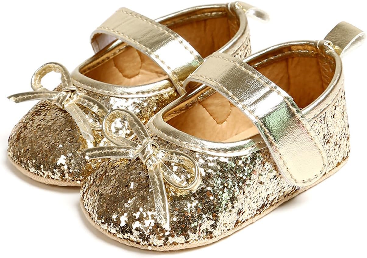 HONGTEYA Baby Girls Shoes Infant Mary Jane Flats Non Slip Newborn Moccasins image 3