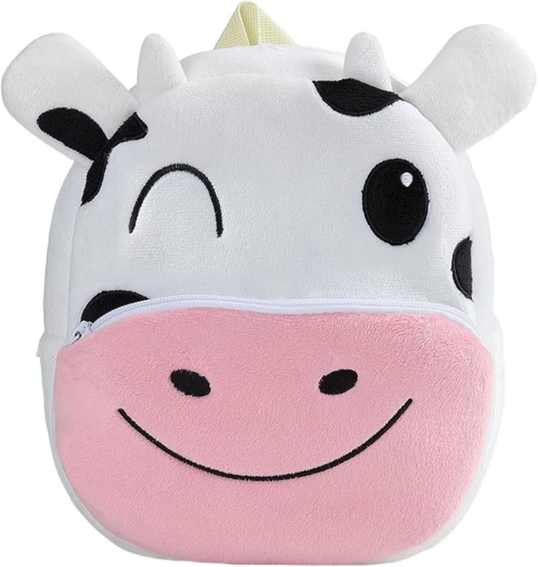 Toddler Backpack for Boys and Girls, Baby Plush Backpack Cute Animal Cartoon Mini Travel Bag for Little Kids 2-4 Year