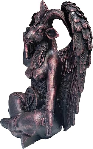 Miniatura 2 de SKTY Estatua de Baphomet de 7 pulgadas de alto, Satán Lucifer Cthulhu Mendes, escultura de cabra sabática, decoración religiosa