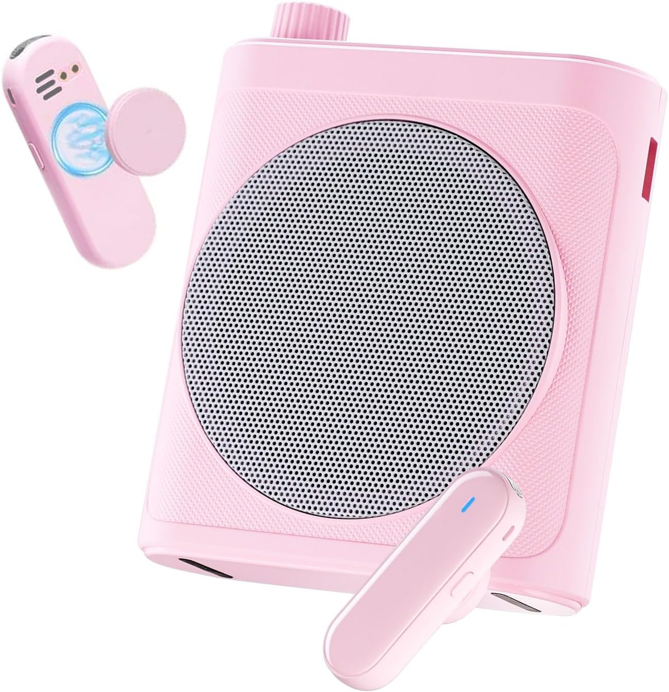 Tearstone Voice Amplifier for Teachers with Wireless Magnetic Lavalier Microphone, Bluetooth Portable Rechargeable Speaker, 2 Mics for Classroom, Meetings, Speeches, Outdoor (Pink)
