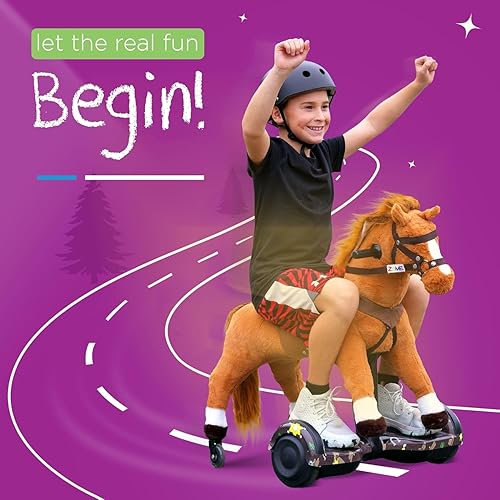 Miniatura 4 de Power Pony Caballo de paseo para niños de 4 a 8 años – Ponis eléctricos de paseo en caballo – Juguete de montar unicornio trae alegría épica – gris,