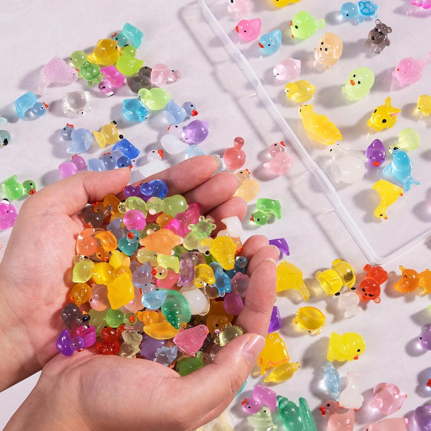 100 Mini Figurines D'animaux Résine Phosphorescentes – Pour Aquarium Et Jardin