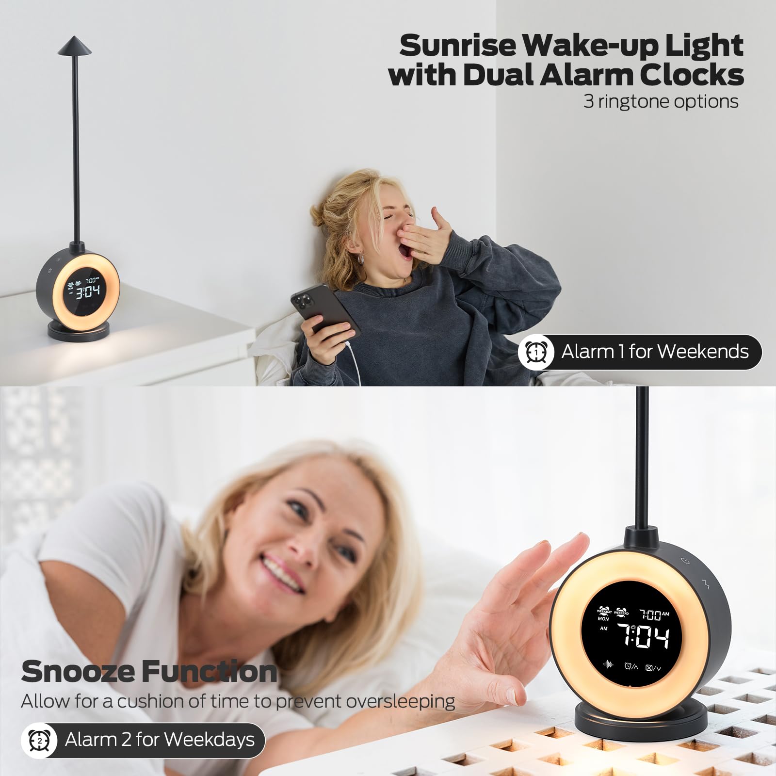LED Tafellamp Met Klok Aanbieding bij Lidl