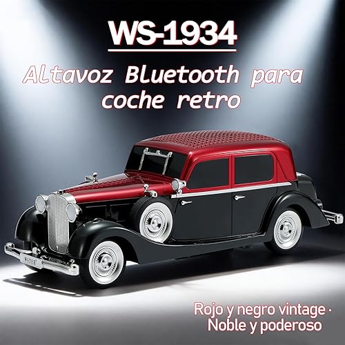 Miniatura 3 de Colección de altavoces Bluetooth modelo de automóvil Altavoces inalámbricos portátiles con sonido HD, luces LED de fiesta, radio FM, TWS estéreo,