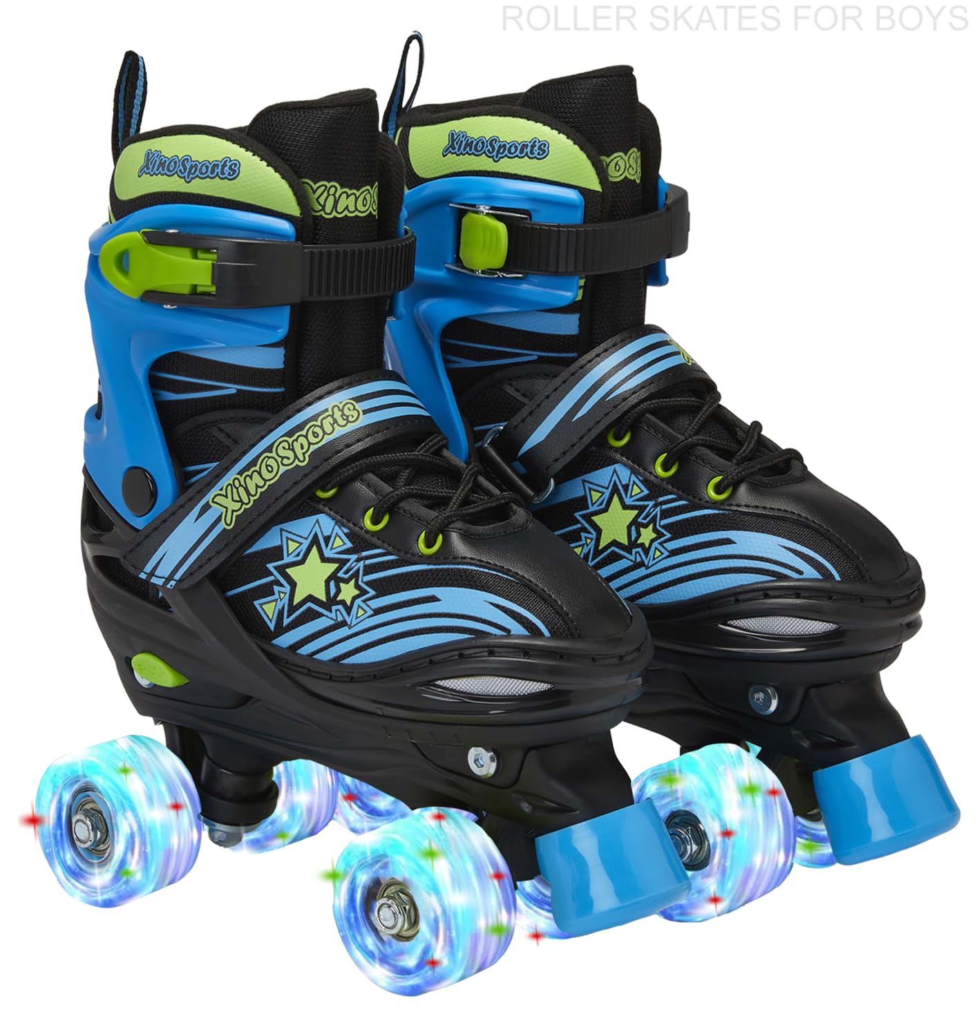 XinoSports Kids Adjustable Roller Skates for Girls & Boys with Light Up Wheels (Ages 5-20) – Roller Skates with Illuminating Wheels