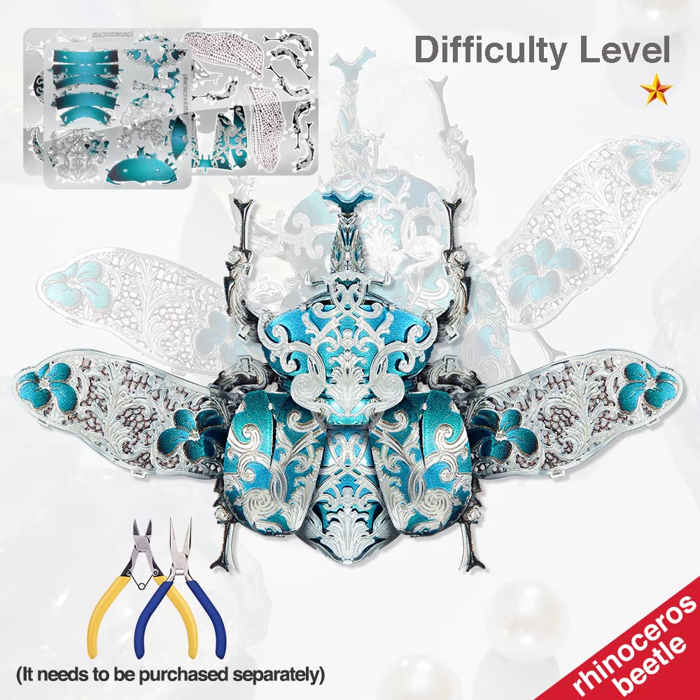 Piececool 3D-puzzel, metaal, barnsteen, libelle, modellen