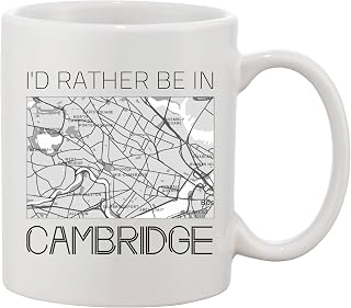I'd Rather Be In Cambridge City Mug - Cambridge Massachusetts Long Distance Gift For Family, Friend New Home Mug With Map City Cambridge Mug 11 oz