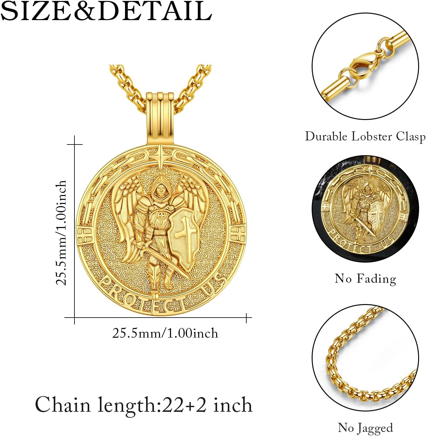 Patron Saint Medal Necklace 925 Sterling Silver Catholic Protection Pendant Religious Jewelry Gifts for Men Women - Image 6