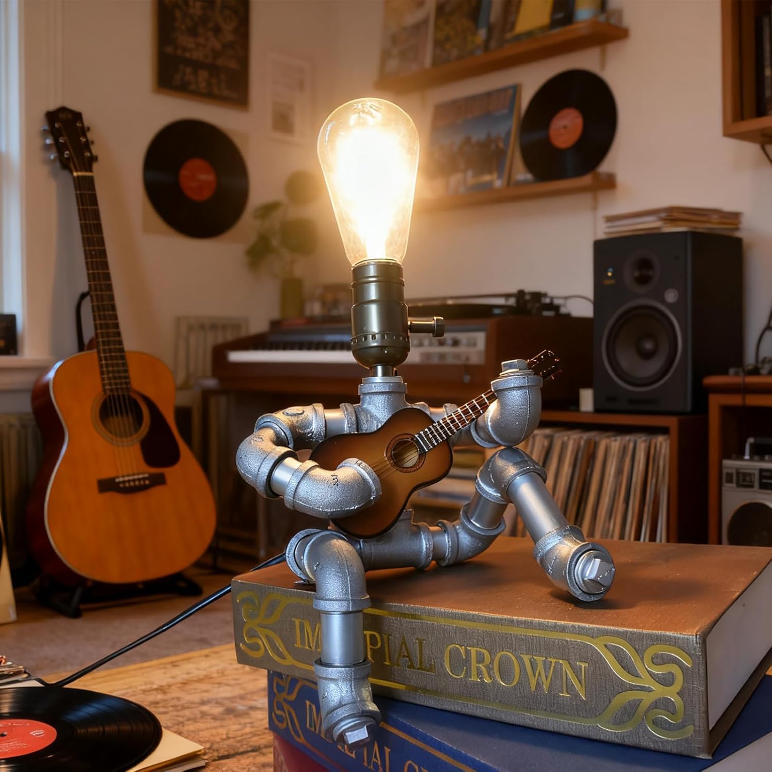 Steampunk Table Lamp - Industrial Retro Design -10