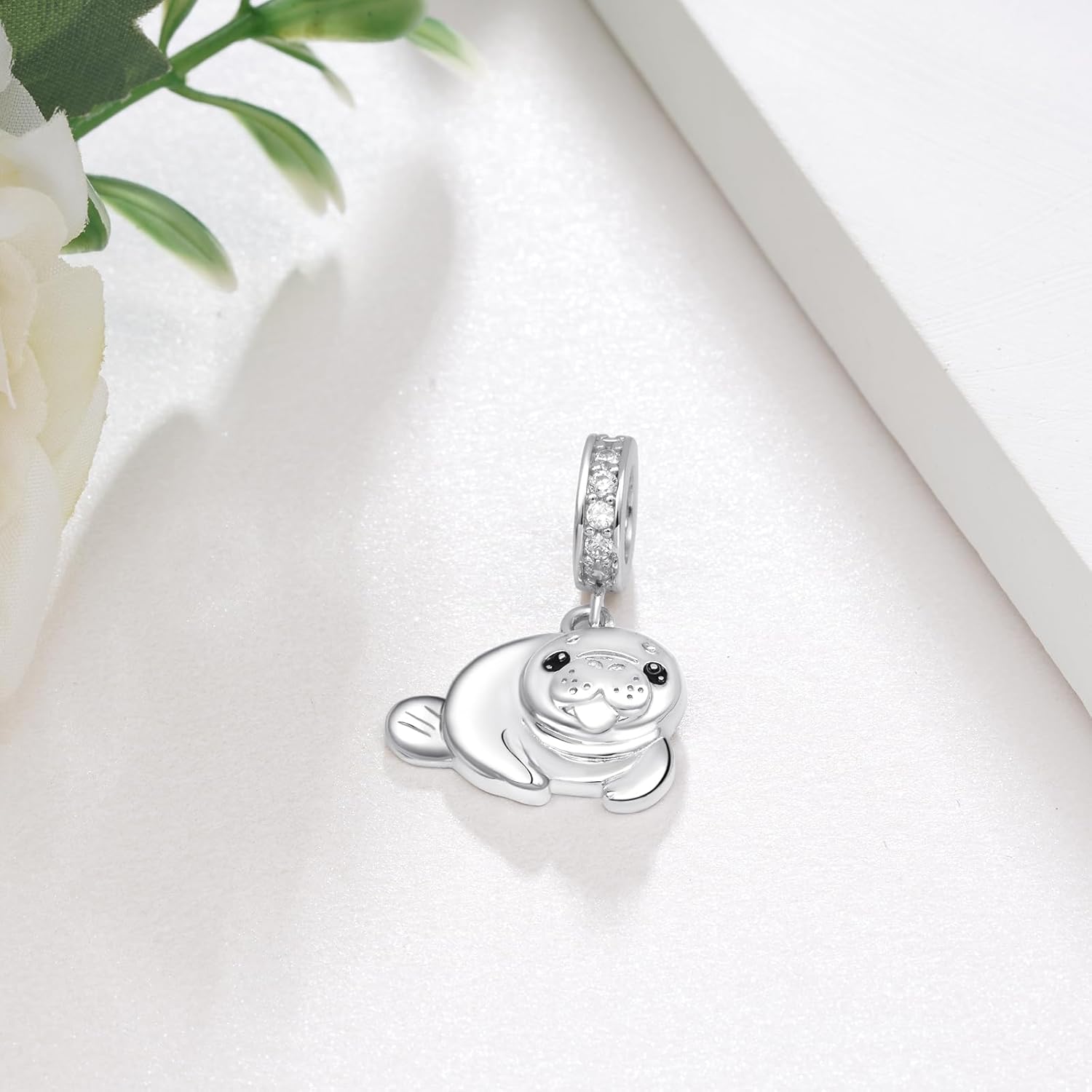 Manatee Gifts 925 Sterling Silver Manatee Charm Cute Animal Jewelry Gifts for Women - Image 3