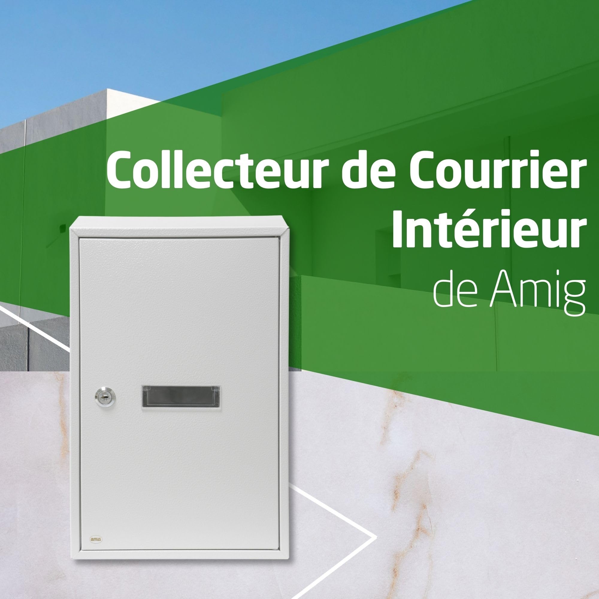 Amig - Collecteur de Lettres en Acier - Boîte aux Lettres Murale extérieure pour courrier - Design résistant et sécurisé - 360 x 260 x 80 mm - Acier - Finition Noire