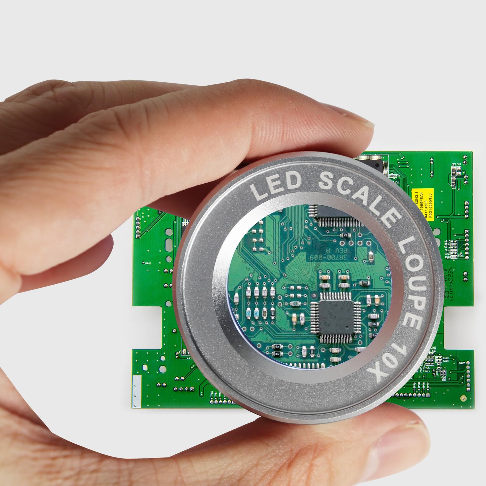 Edelsteinlupe mit 10-facher Vergrößerung, Präzisionslupe mit 30-mm-Objektiv, Dual-LED- und UV-Licht, tragbares Aluminiumlegierungs-Design, Typ-C USB wiederaufladbar, kompakt für Gemologen und Sammler