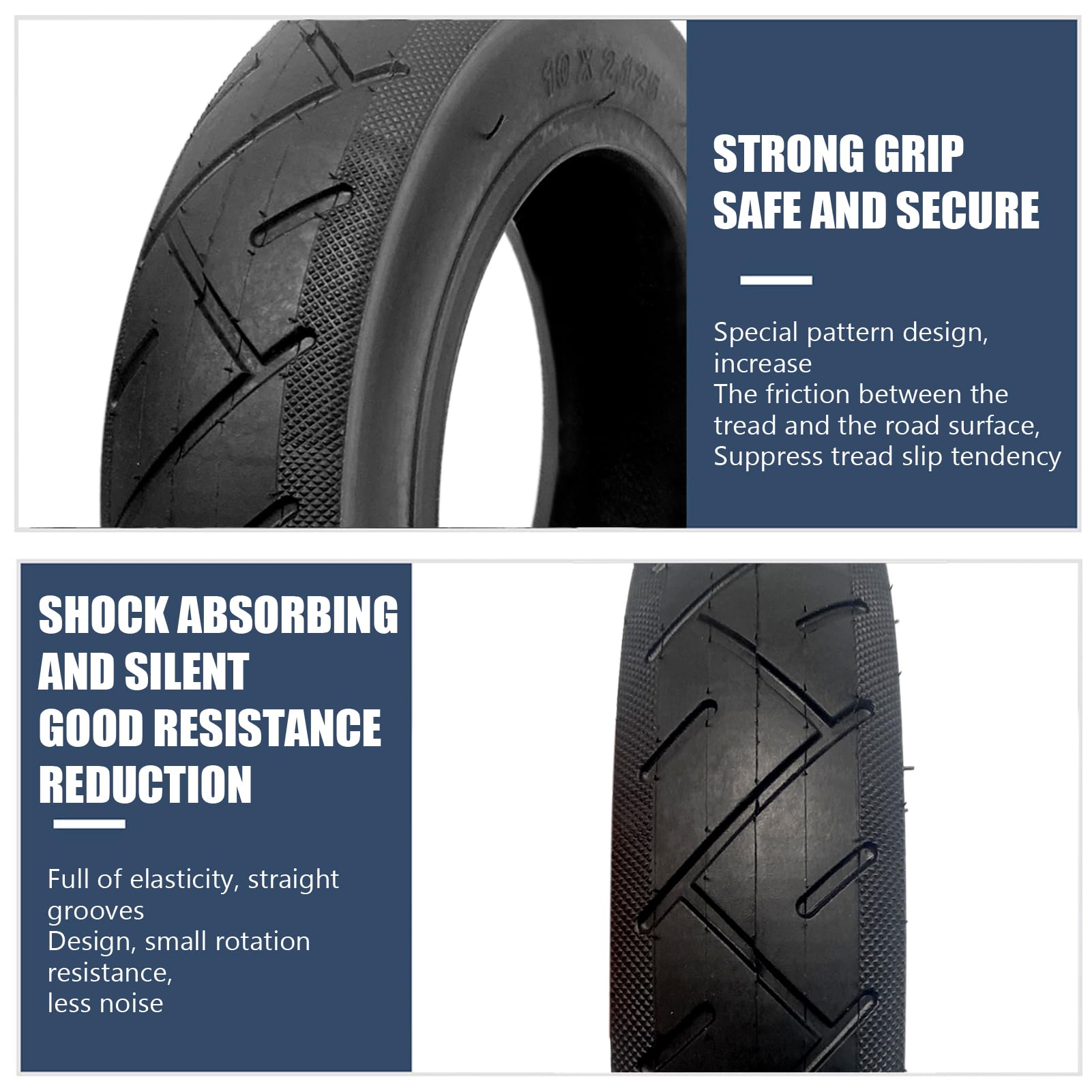 Pneumatico E Camera Aria Monopattino Elettrico 10x2.125 - Gomma 10 Pollici Per Ruote Anteriore/Posteriore - Foto 2