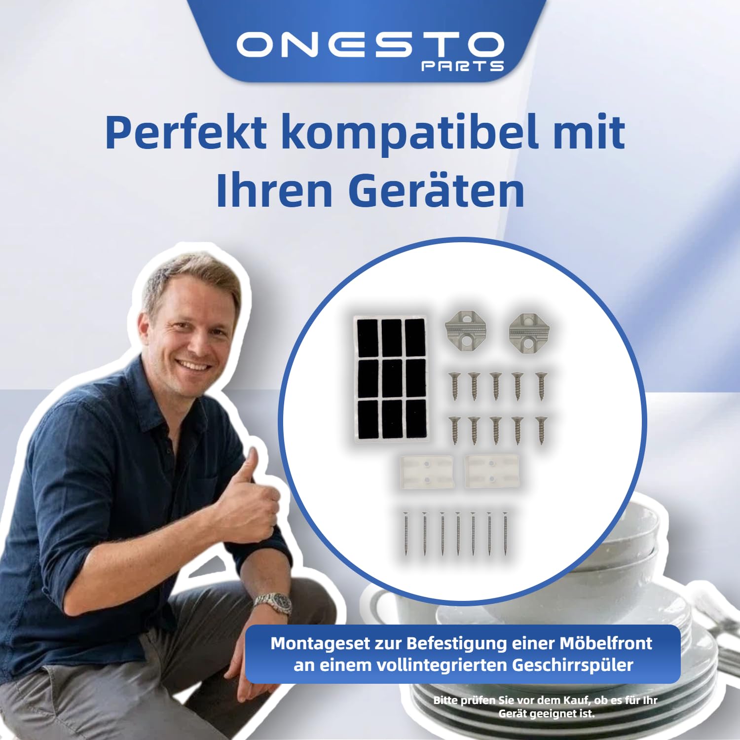 Befestigungsset für Schiebewand Geschirrspüler kompatibel mit Bosch Siemens Neff Gaggenau 00626592 10009603 Türhalter & Schloss-Kit inkl. Fettlöser & Reiniger