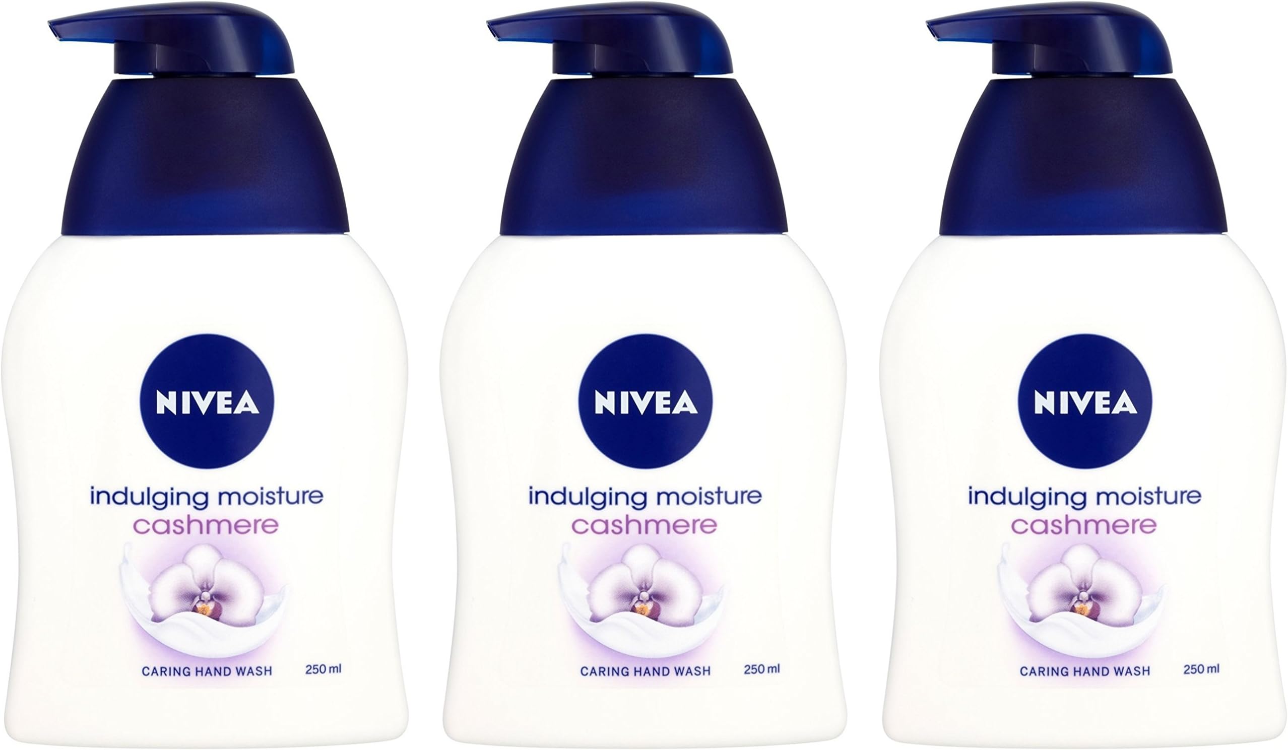 Nivea Caring Hand Wash - Indulgent Moisture Cashmere - Net Wt. 8.45 FL OZ (250 mL) Per Bottle - Pack of 3 Bottles