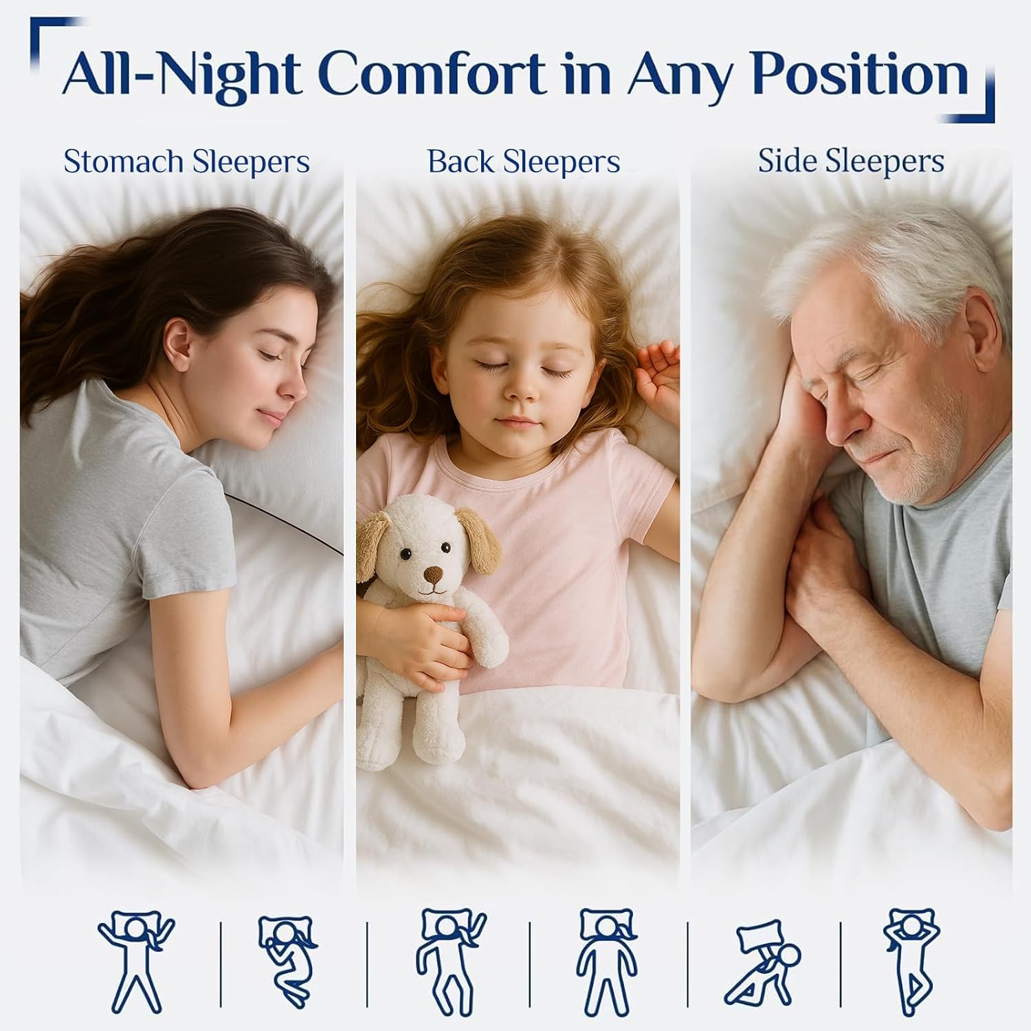 JOLLYVOGUE Bed Pillows Standard Size Set of 4, Cooling and Supportive Full Pillow 4 Pack with Down Alternative Filling for Side and Back Sleepers, Hotel Collection - Image 6