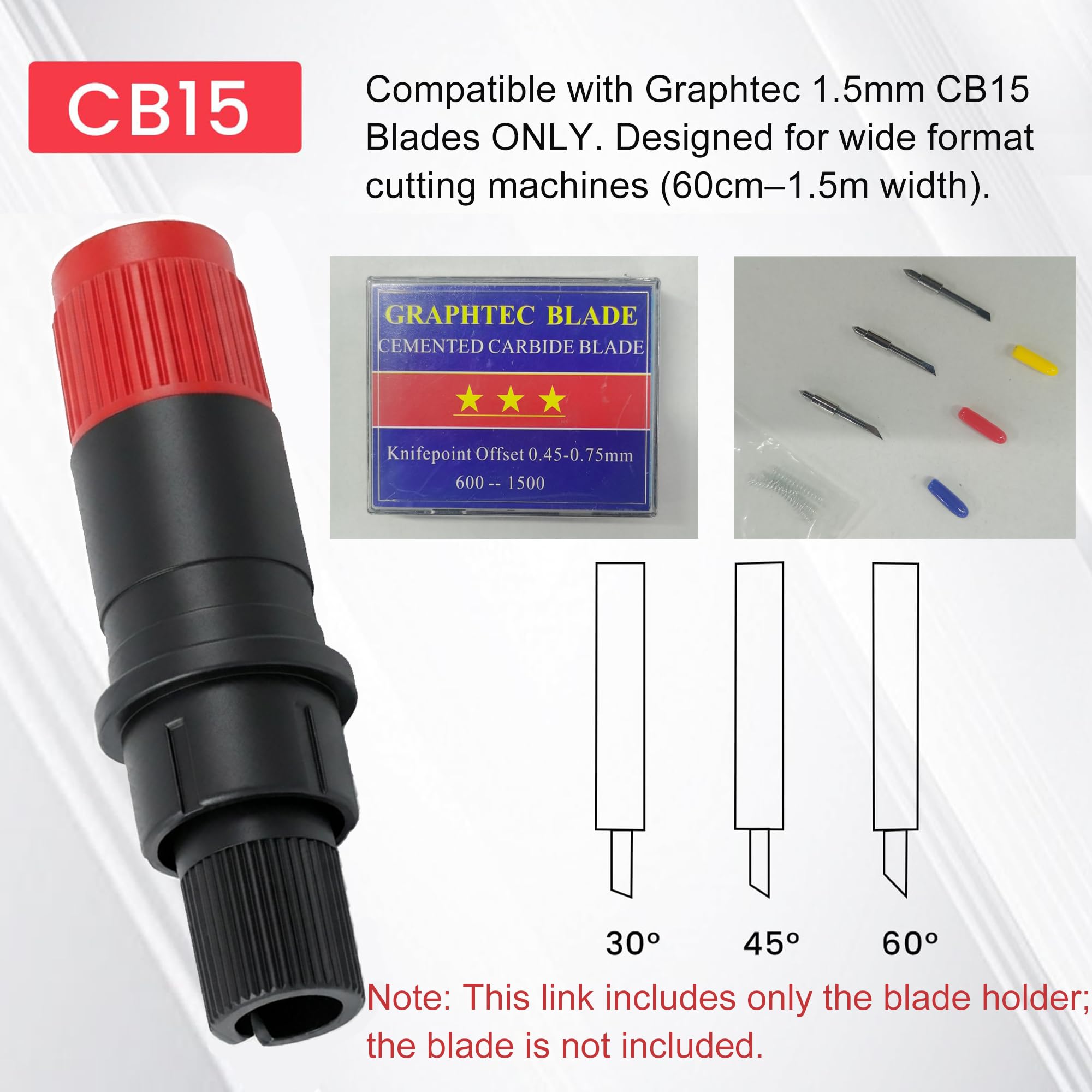 Graphtec CB15 Support de lame de coupe pour traceur Graphtec 1,5 mm Pointe rouge