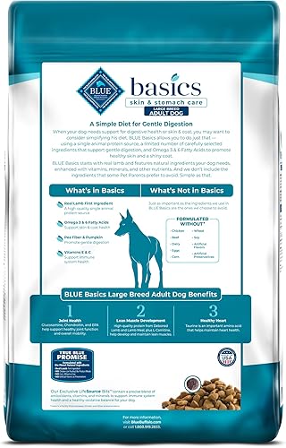 Miniatura 2 de Blue Buffalo Basics Alimento seco para perros adultos de raza grande sin granos para el cuidado de la piel y el estómago, dieta de ingredientes