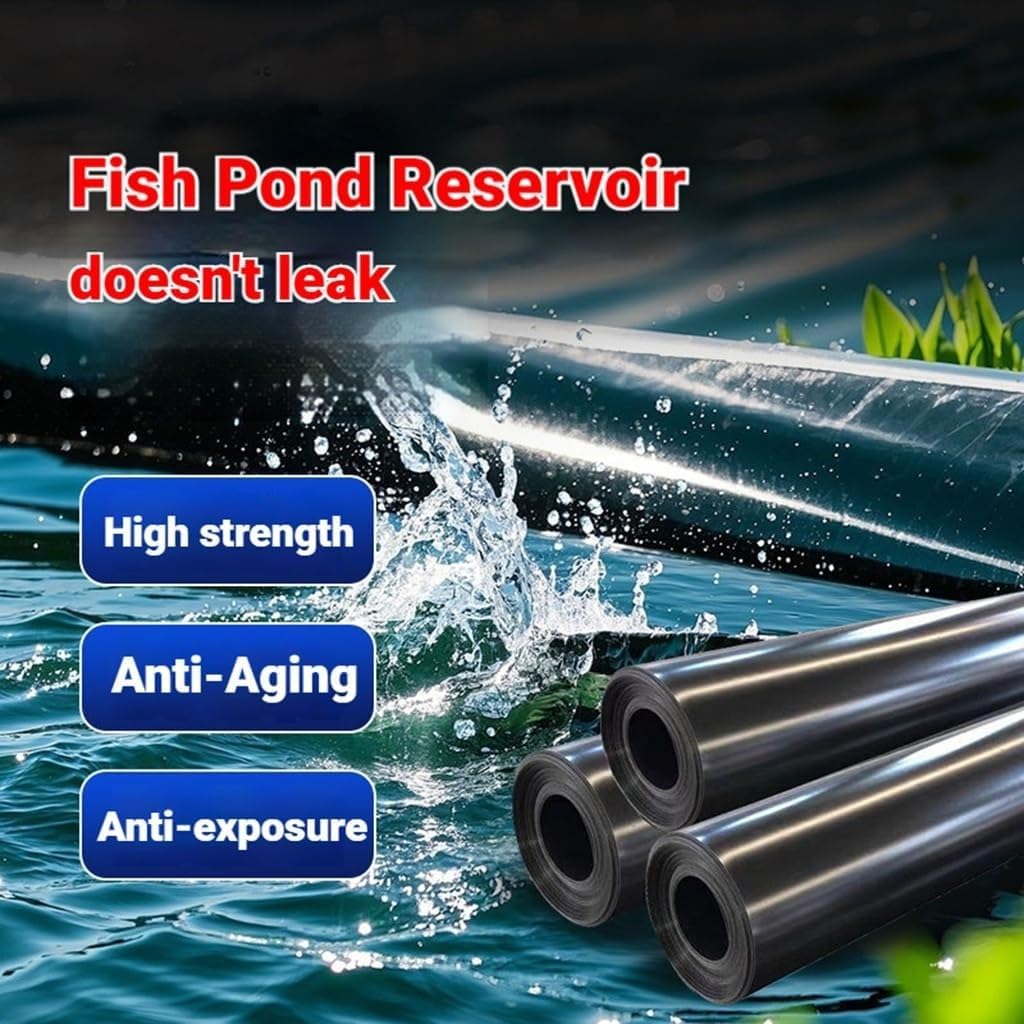 Generisch Teichfolie 3x10m/9.84x32.81ft,Sonnenschutz HDPE Teichfolien für Fischteiche, Brunnen, Wassergarten und Wasserfall