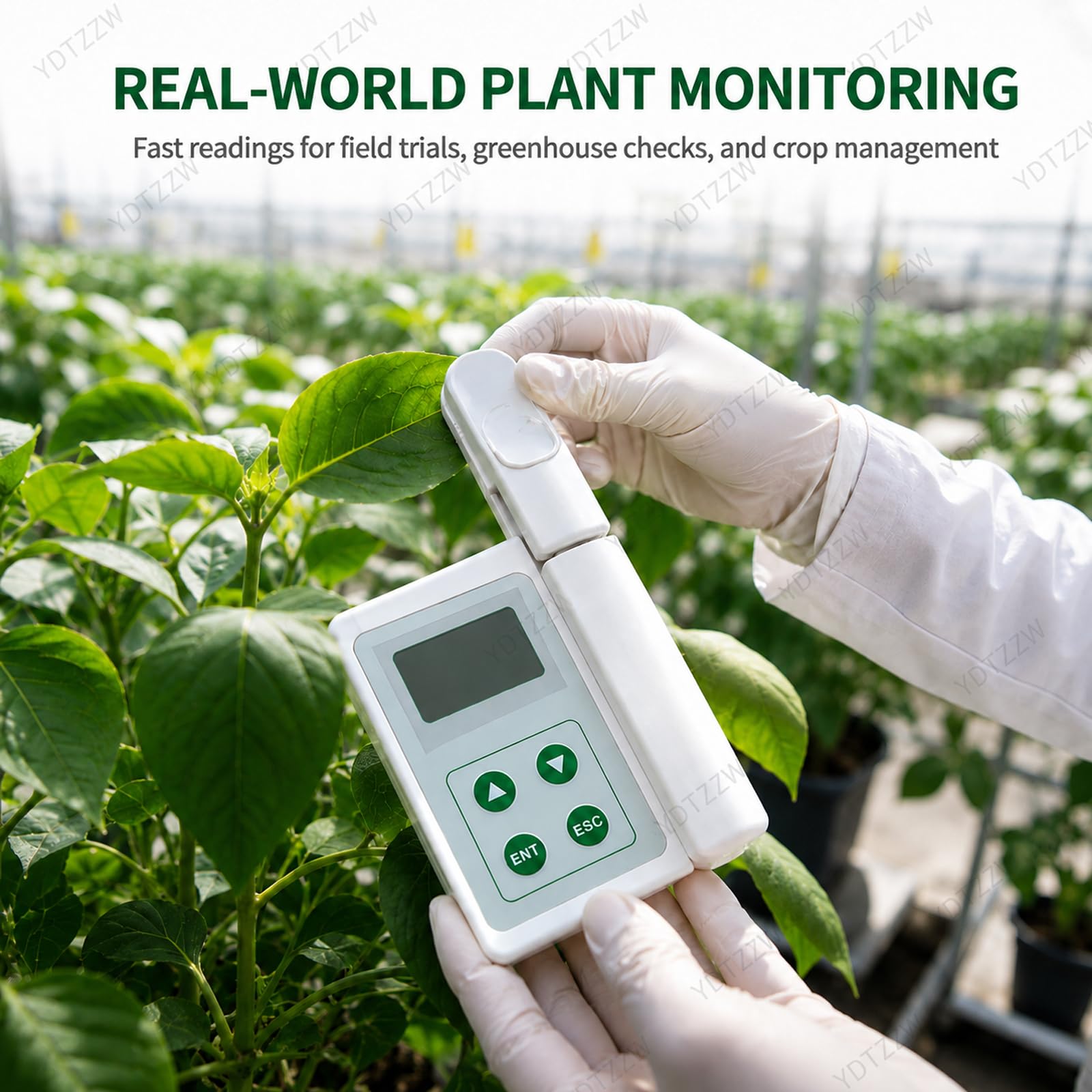 Misuratore di clorofilla, Tester di nutrienti vegetali ad Alta precisione, misuratore Non distruttivo dello Stato dell'azoto SPAD con Temperatura fogliare, umidità, Test <5s, per Agricoltura