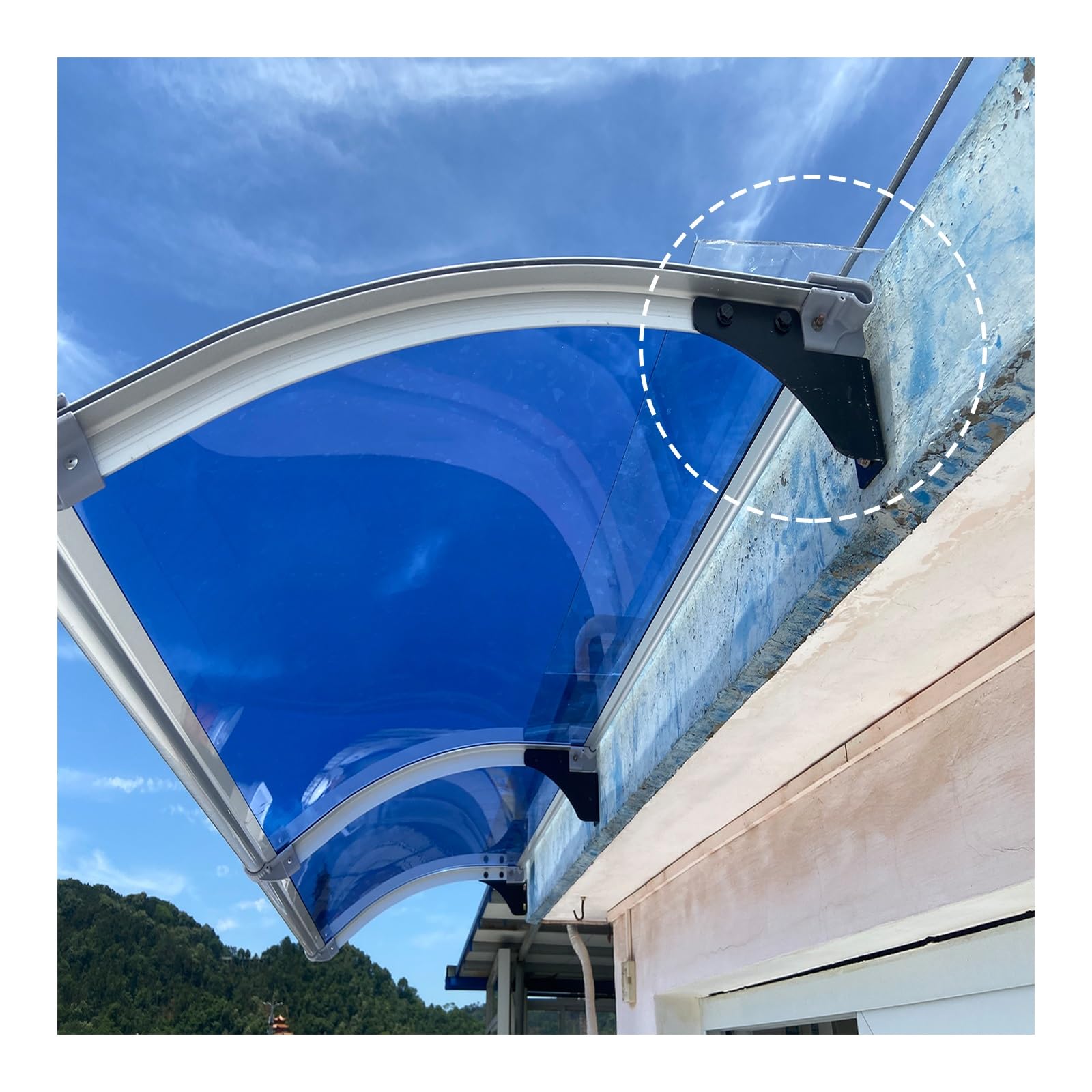 GJZQDKX Entryway Canopy Awning Outdoor Protection for Doors & Windows Weather-Resistant Sun & Rain Shield Typhoon-Resistant Design Versatile Use (45x160cm/17.7x63in)