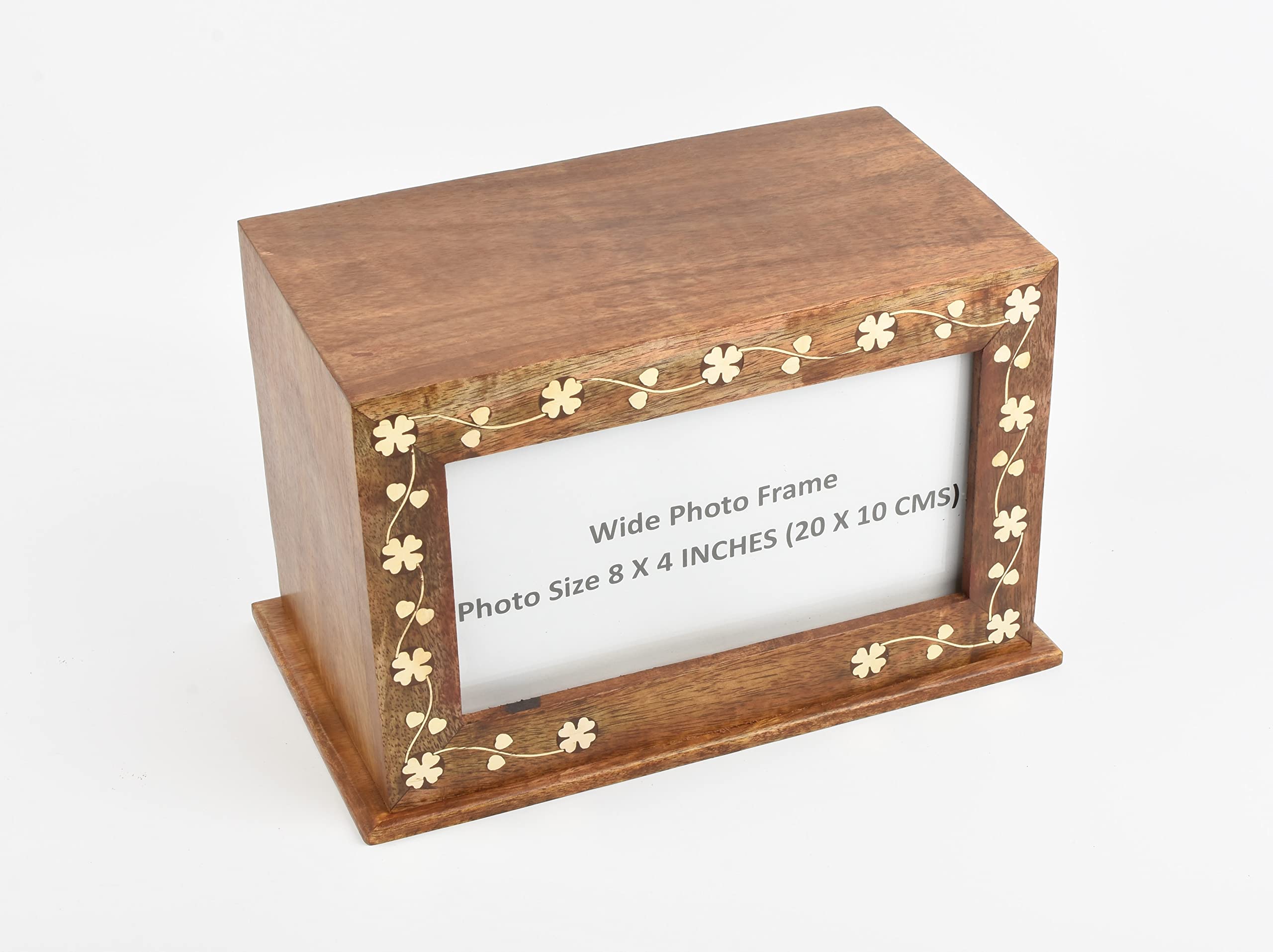 Urnswithlove Wood Solid Cremation Funeral Casket Urn For Ashes,Photo Frame Hard Casket