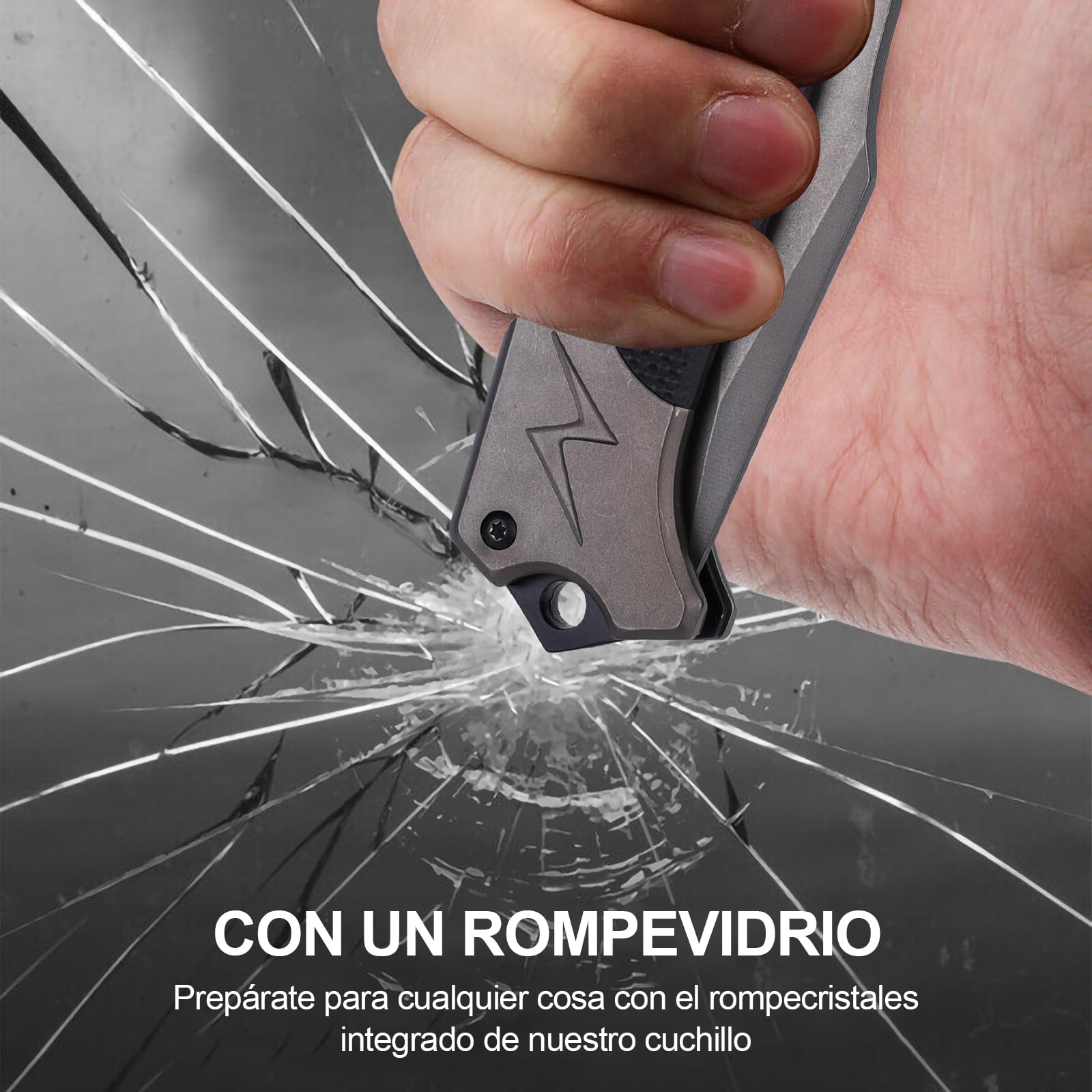 Navaja, Cuchillo Plegable de Acero Inoxidable, Portátil Cuchillo EDC con Clip de Bolsillo, Cuchillo Supervivencia, Camping Antideslizantes, Regalo para Hombre Padre