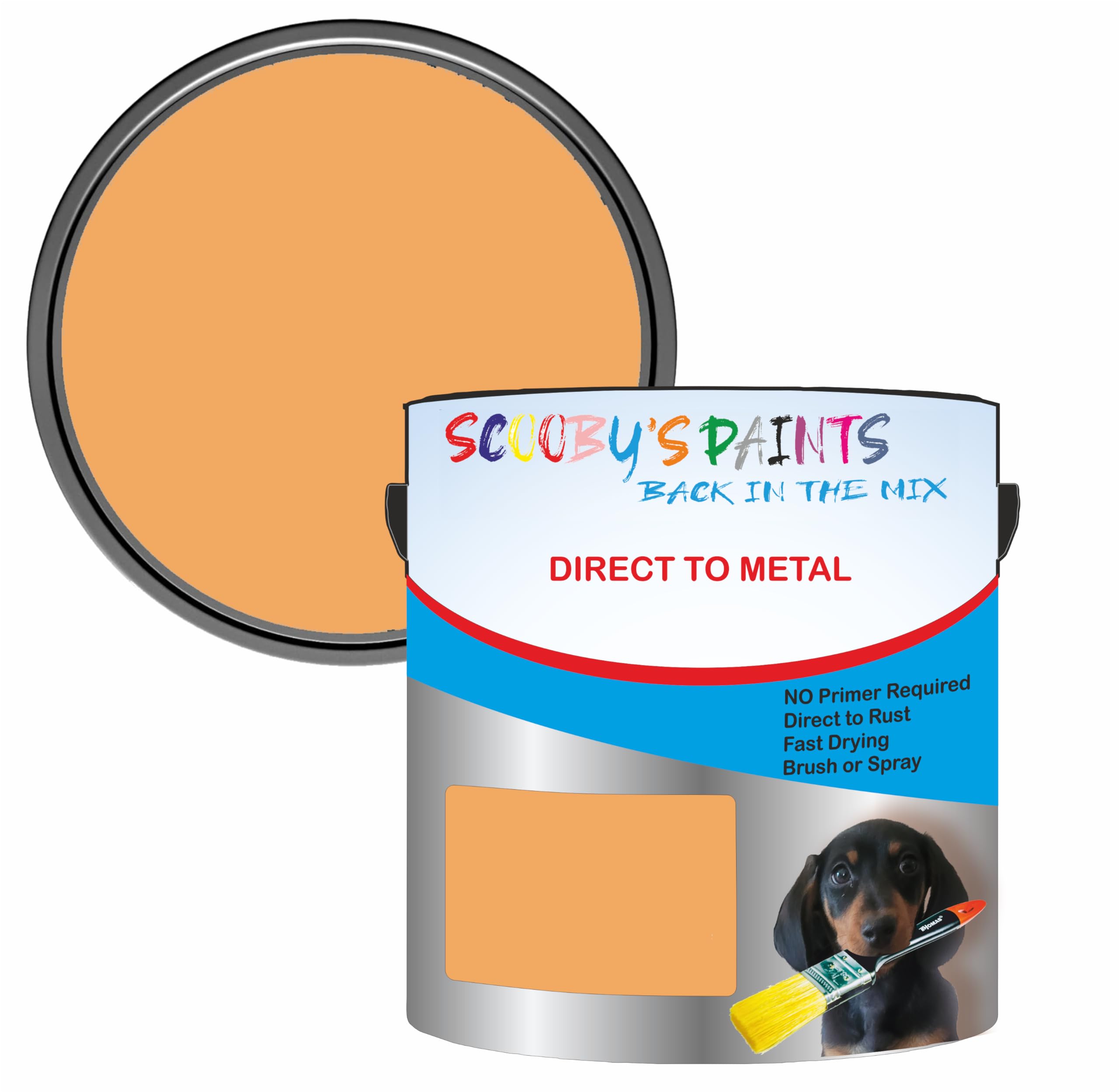 Scooby's Paints Direct to Metal Paint, Smooth Blue, 250ml, No Primer Required, Fast Drying (Ral1017 Saffron Yellow)